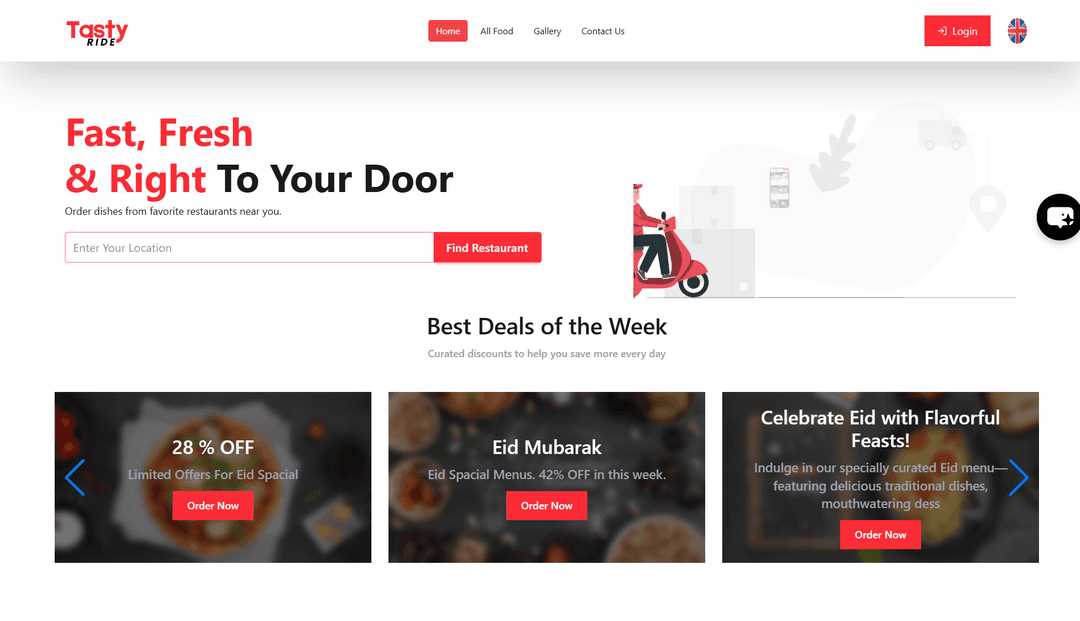 TastyRide - Smart Food Delivery Platform