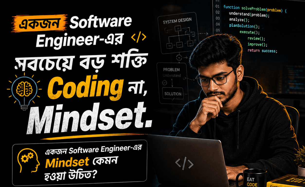 একজন Software Engineer-এর সবচেয়ে বড় শক্তি Coding না, Mindset।